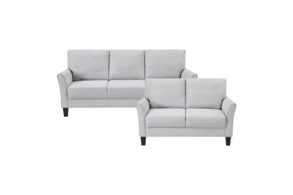 9519GRY Seating-Aliana Collection 2pc Set: Sofa, Love
