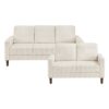 9520BEG Seating-Crandall Collection 2pc Set: Sofa, Love