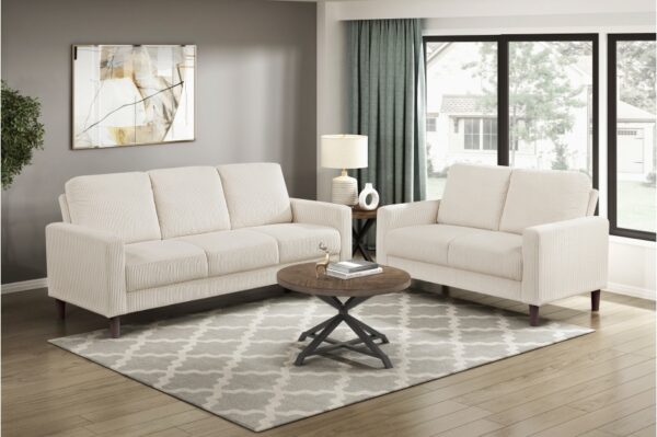 9520BEG Seating-Crandall Collection 2pc Set: Sofa, Love
