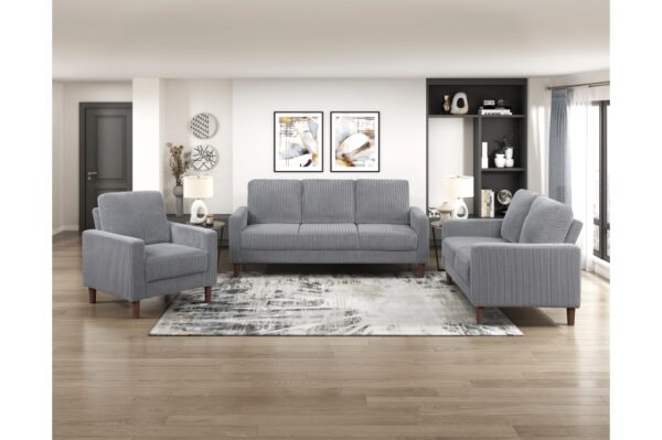 9520GRY Seating-Crandall Collection 2pc Set: Sofa, Love