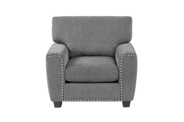 9538DGY Seating-Isabel Collection 2pc Set: Sofa, Love