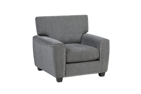 9538DGY Seating-Isabel Collection 2pc Set: Sofa, Love