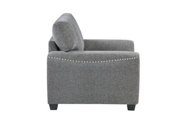 9538DGY Seating-Isabel Collection 2pc Set: Sofa, Love