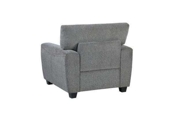 9538DGY Seating-Isabel Collection 2pc Set: Sofa, Love