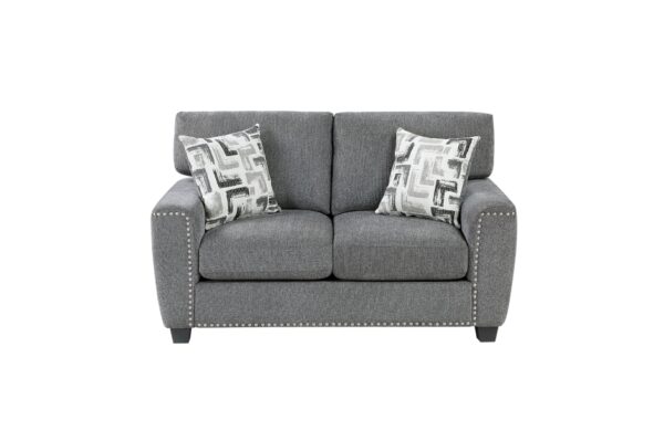 9538DGY Seating-Isabel Collection 2pc Set: Sofa, Love