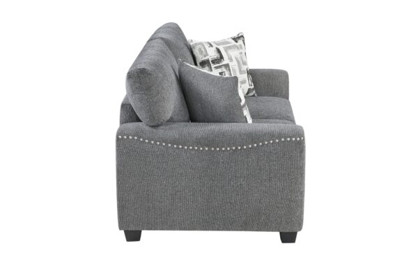 9538DGY Seating-Isabel Collection 2pc Set: Sofa, Love