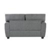 9538DGY Seating-Isabel Collection 2pc Set: Sofa, Love