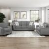 9538DGY Seating-Isabel Collection 2pc Set: Sofa, Love