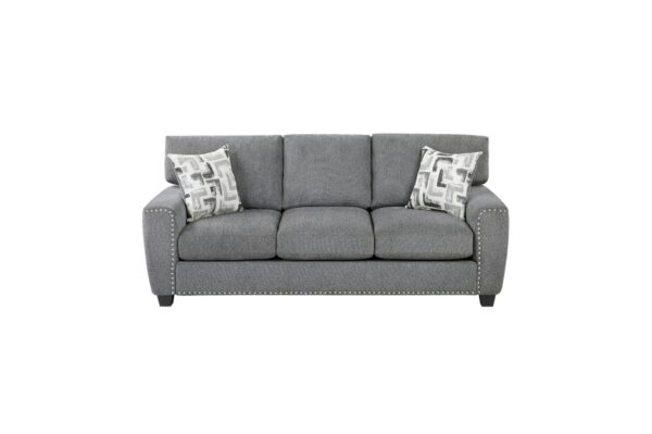9538DGY Seating-Isabel Collection 2pc Set: Sofa, Love