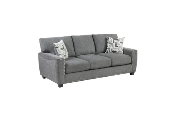 9538DGY Seating-Isabel Collection 2pc Set: Sofa, Love