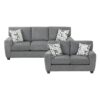 9538DGY Seating-Isabel Collection 2pc Set: Sofa, Love