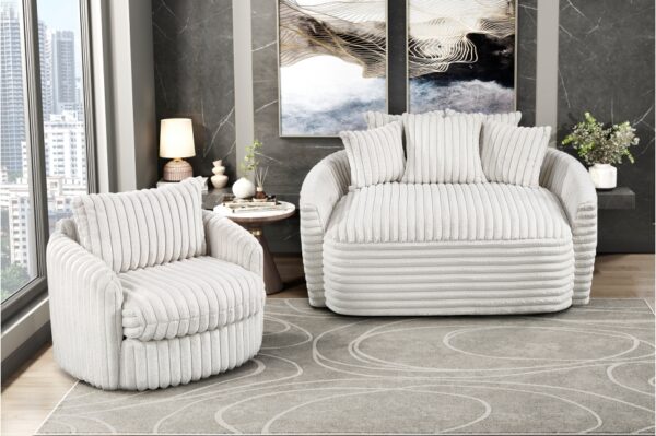 9539BEG Seating-Tomball Collection Oversized Chaise Lounge