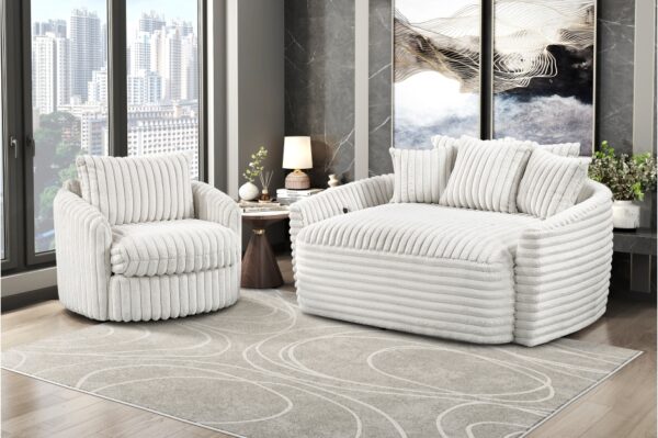 9539BEG Seating-Tomball Collection Oversized Chaise Lounge