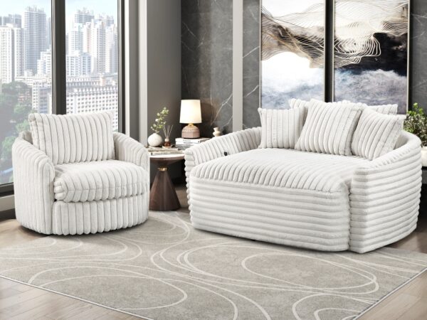 9539BEG Seating-Tomball Collection Oversized Chaise Lounge
