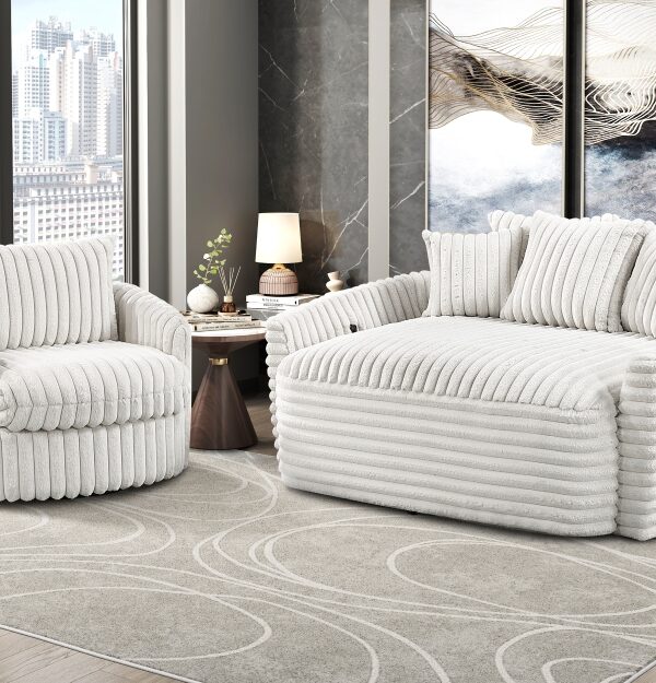 9539BEG Seating-Tomball Collection Oversized Chaise Lounge
