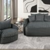 9539DGY Seating-Tomball Collection Oversized Chaise Lounge