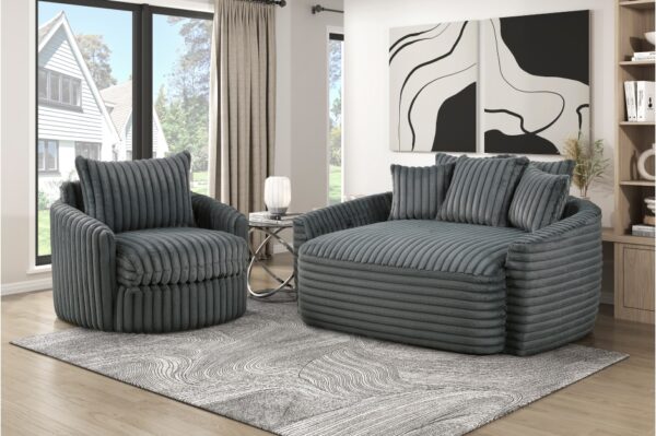 9539DGY Seating-Tomball Collection Oversized Chaise Lounge