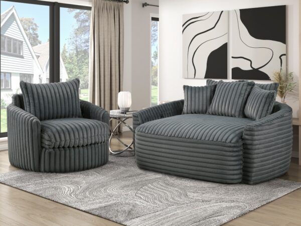 9539DGY Seating-Tomball Collection Oversized Chaise Lounge
