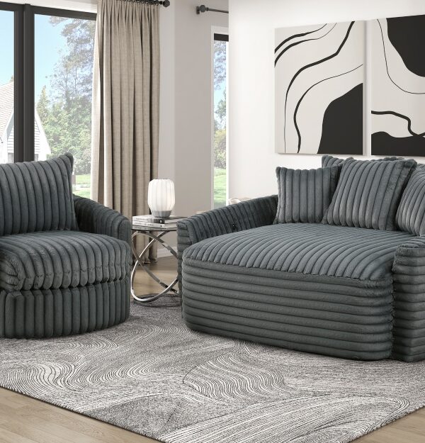 9539DGY Seating-Tomball Collection Oversized Chaise Lounge