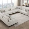 9555BEG Seating-Tinley Collection 6-Piece Modular Sectional wi...