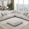 9555BEG Seating-Tinley Collection 6-Piece Modular Sectional wi...