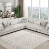 9555BEG Seating-Tinley Collection 6-Piece Modular Sectional wi...