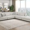 9555BEG Seating-Tinley Collection 6-Piece Modular Sectional wi...