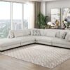 9555BEG Seating-Tinley Collection 6-Piece Modular Sectional wi...
