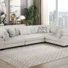 9555BEG Seating-Tinley Collection 6-Piece Modular Sectional wi...