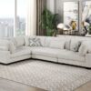 9555BEG Seating-Tinley Collection 6-Piece Modular Sectional wi...
