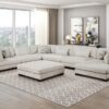 9555BEG Seating-Tinley Collection 6-Piece Modular Sectional wi...