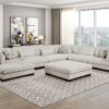 9555BEG Seating-Tinley Collection 6-Piece Modular Sectional wi...