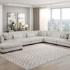 9555BEG Seating-Tinley Collection 6-Piece Modular Sectional wi...