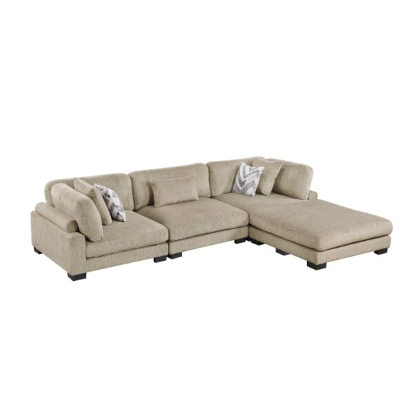 9555BRW*42CRACOT 4-Piece Modular Sectional wi...