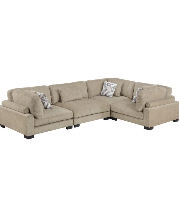 9555BRW*43CRAC 4-Piece Modular Sectional