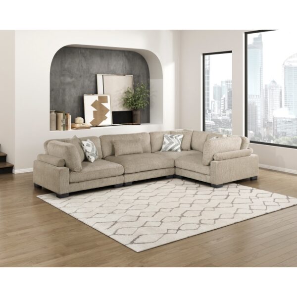 9555BRW*43CRAC 4-Piece Modular Sectional