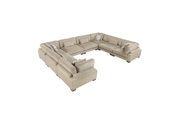 9555BRW Seating-Tinley Collection 6-Piece Modular Sectional wi...