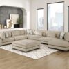 9555BRW Seating-Tinley Collection 6-Piece Modular Sectional wi...