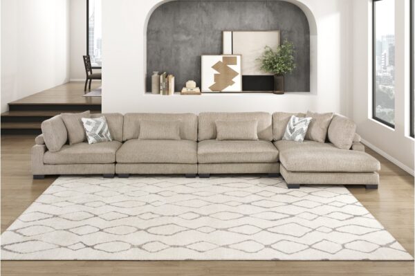 9555BRW Seating-Tinley Collection 6-Piece Modular Sectional wi...