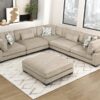 9555BRW Seating-Tinley Collection 6-Piece Modular Sectional wi...