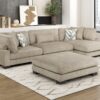 9555BRW Seating-Tinley Collection 6-Piece Modular Sectional wi...