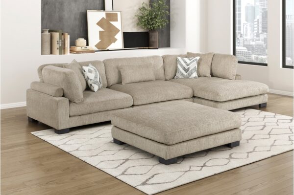 9555BRW Seating-Tinley Collection 6-Piece Modular Sectional wi...