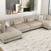 9555BRW Seating-Tinley Collection 6-Piece Modular Sectional wi...