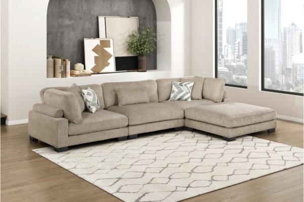 9555BRW Seating-Tinley Collection 6-Piece Modular Sectional wi...