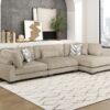 9555BRW Seating-Tinley Collection 6-Piece Modular Sectional wi...