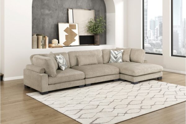 9555BRW Seating-Tinley Collection 6-Piece Modular Sectional wi...