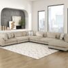 9555BRW Seating-Tinley Collection 6-Piece Modular Sectional wi...