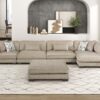 9555BRW Seating-Tinley Collection 6-Piece Modular Sectional wi...