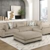 9555BRW Seating-Tinley Collection 6-Piece Modular Sectional wi...