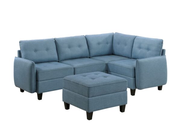 9557BUE*5SCOT 5-Piece Sectional with Stora...